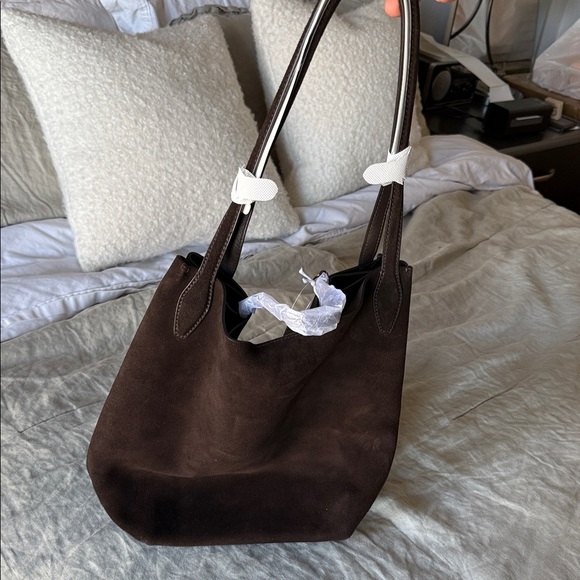 Madewell Suede Shopper Tote in Carob (Dark Brown) - Women's Everyday Handbag - Picture 4 of 6